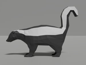 low-poly skunk Modello 3D