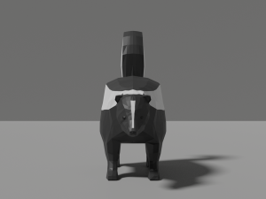 low-poly skunk Modello 3D