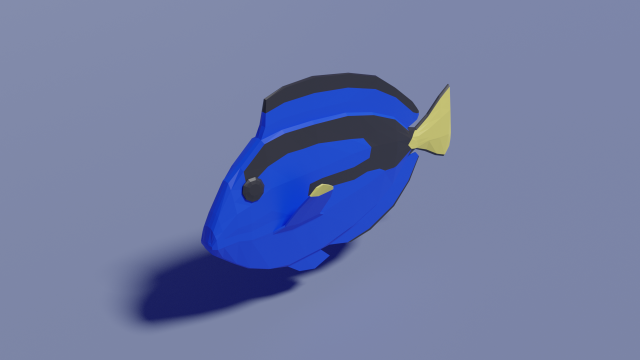 low-poly surgeonfish 3D Модель .c4d .max .obj .3ds .fbx .stl .blend 