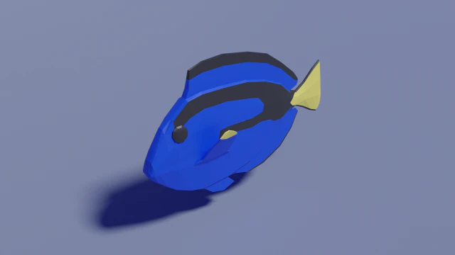 低聚刺尾鱼 3D 模型 .c4d .max .obj .3ds .fbx .stl .blend 