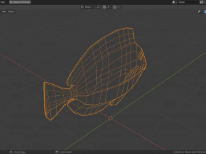 低聚刺尾鱼 3D 模型