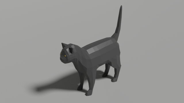 low-poly cat Model 3D .c4d .max .obj .3ds .fbx .stl .blend