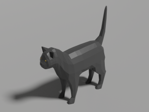 low-poly cat 3D-Modell