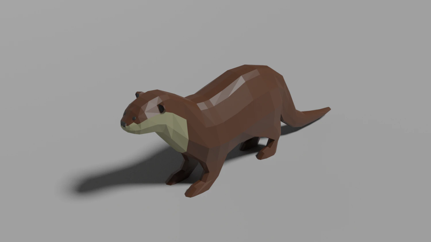 low-poly otter 3D Model .c4d .max .obj .3ds .fbx .stl .blend 