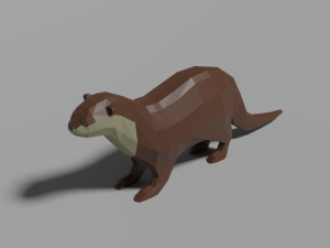 low-poly otter 3D 模型