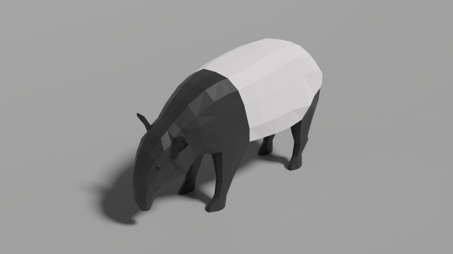 low-poly tapir 3D 모델 .c4d .max .obj .3ds .fbx .stl .blend 