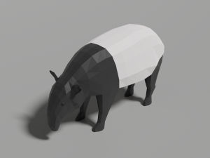 low-poly tapir 3D Model