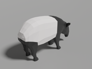 low-poly tapir 3D 모델