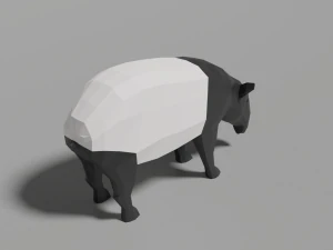 low-poly tapir 3D Model