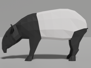 low-poly tapir 3D 모델