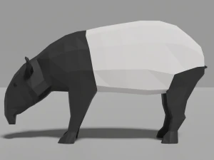 low-poly tapir 3D Model