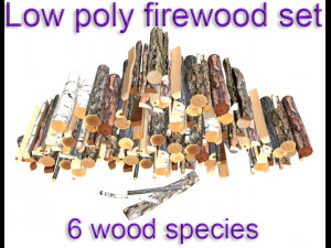firewood set low-poly 3D Model