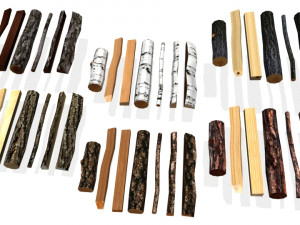 firewood set low-poly 3D 모델