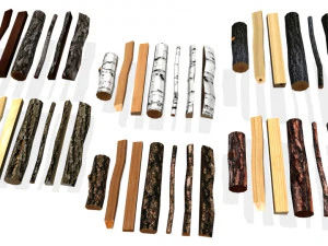firewood set low-poly 3D Model
