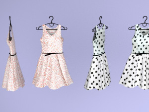large collection of clothes for the wardrobe and store 3D Model