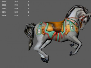 spinning carousel with horses up and down 3D Model