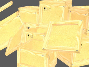 set of wooden boxes 3D Model
