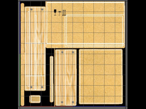 set of wooden boxes 3D Model