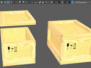 set of wooden boxes 3D Model