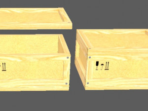 set of wooden boxes 3D Model