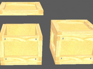 set of wooden boxes 3D Model
