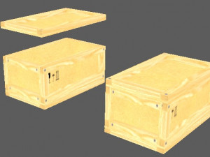 set of wooden boxes 3D Model