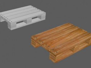 set wooden boxes of different heights and pallets 3D मॉडल