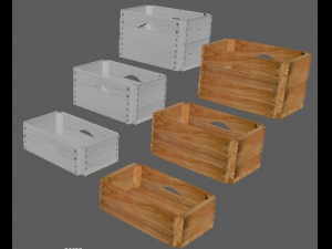 set wooden boxes of different heights and pallets 3D मॉडल