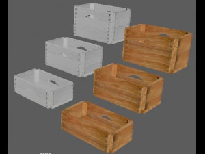 definir caixas de madeira de diferentes alturas e paletes Modelo 3D
