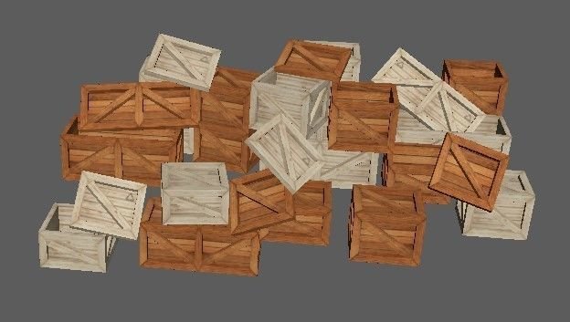 set of wooden boxes Modelo 3D .c4d .max .obj .3ds .fbx .stl .blend 