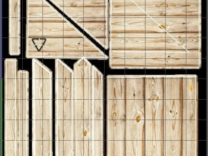 set of wooden boxes Modelo 3D