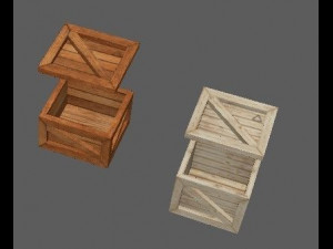 set of wooden boxes Modelo 3D