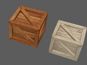 set of wooden boxes Modelo 3D