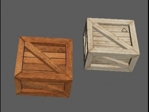 set of wooden boxes Modelo 3D