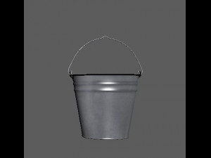 metal lowpoly bucket Model 3D