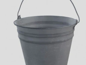 balde de metal lowpoly Modelo 3D