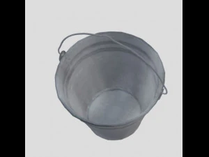 balde de metal lowpoly Modelo 3D