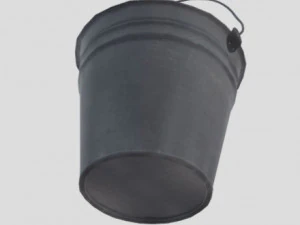 balde de metal lowpoly Modelo 3D