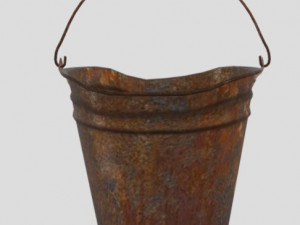 rusty metal lowpoly bucket Model 3D