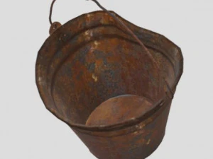 rusty metal lowpoly bucket 3D Model