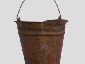 rusty metal lowpoly bucket 3D-Modell