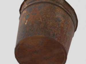 rusty metal lowpoly bucket 3D Model