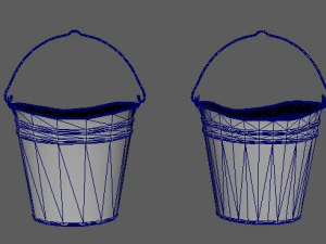rusty metal lowpoly bucket 3D Model
