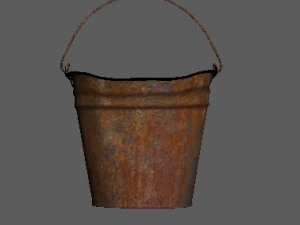 rusty metal lowpoly bucket 3D Model