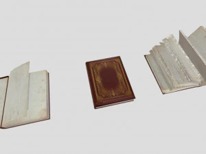livro antigo em branco Modelo 3D