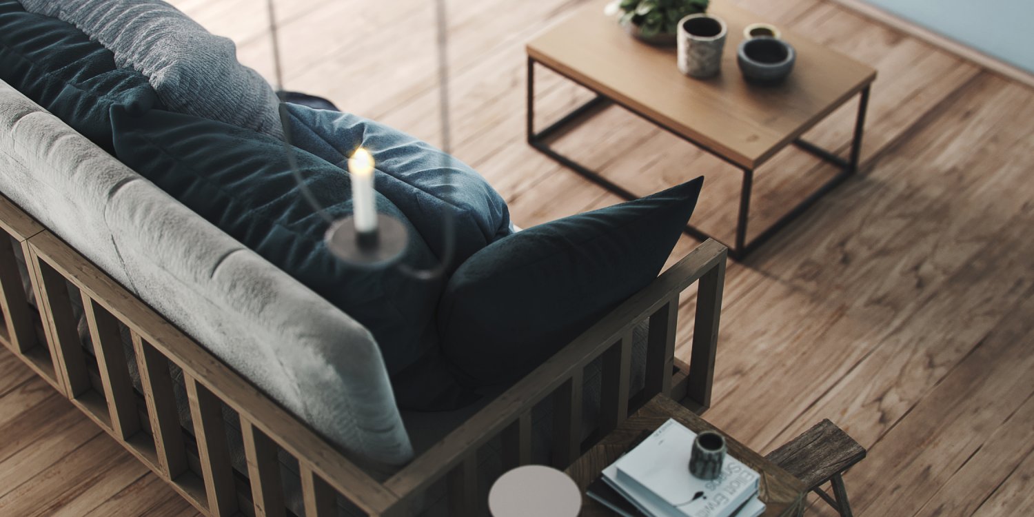 Realistic Scandinavian Interior Living Room Set Corona Render 3d