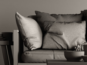 realistic scandinavian interior living room set corona render Modelo 3D
