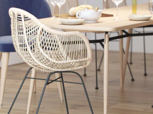 scandinavian style interior dining table scene- corona-vray 3D Model