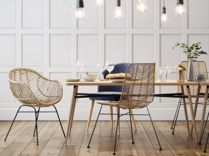 scandinavian style interior dining table scene- corona-vray 3D Model
