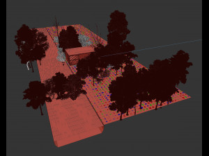 realistic exterior lake house in the woods Model 3D